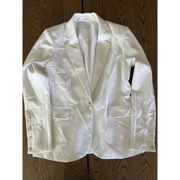 ecru Jackets & Blazers - ECRU Women's White Blazer Sz M/L Jacket Long Sleeve Lined
